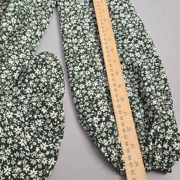 Lulus Blooming Darlin' Green Floral Print Ruffled Mini‎ Dress Size Medium - Picture 7 of 9